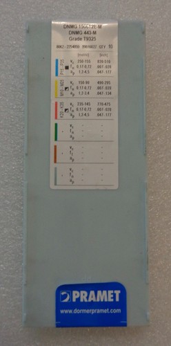 PRAMET Carbide Turning Insert - DNMG 443-M T9325 - 150612E-M - x 10 New - Picture 2 of 2