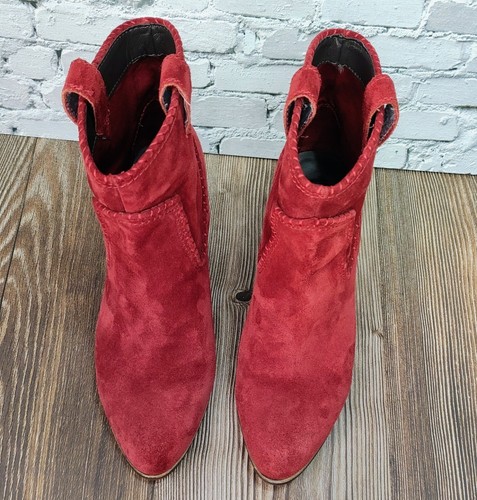 Karl Lagerfeld Paris Provence Damen-Booties rot Wildleder zum Überziehen US 8 Western - Bild 7 von 10