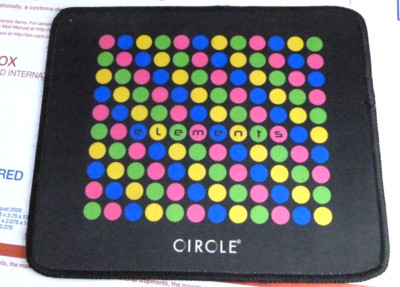 Vintage Circle Oirole Elements Dots Computer PC Mouse Pad 9.25'' x 7.75'' Square