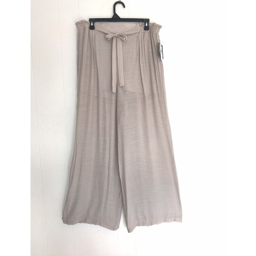 Tie Waist Wide Leg Pullon Sand Pants Palazzo Size XXL Lightweight Beach Vacation - Picture 3 of 11