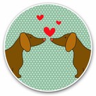 2 x Vinyl Stickers 20cm - Cute Dachshund Dogs Polka Dot Cool Gift #13131