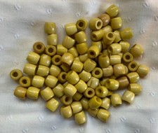 Lot of 100 - 10mm x 12mm wooden barrel beads for macrame or crafts