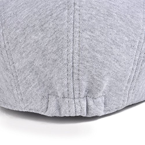 Men's Cotton Flat Ivy Gatsby Newsboy Driving Hat Cap Light Grey - Bild 7 von 7