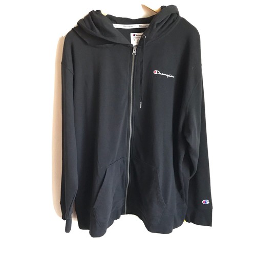 Champion Black Logo Hoodie Jacket Size 3X NWTS