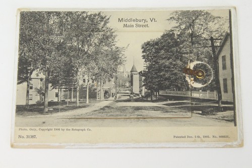 Main Street Middlebury Vermont VT RPPC Photo Antique Postcard Fold-out 1906 - Picture 5 of 20