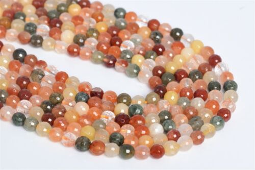 6MM Perline di Quarzo Rutilato Naturale Multicolore A Micro Perline Tonde Sfaccettate 7,5" - Foto 2 di 3
