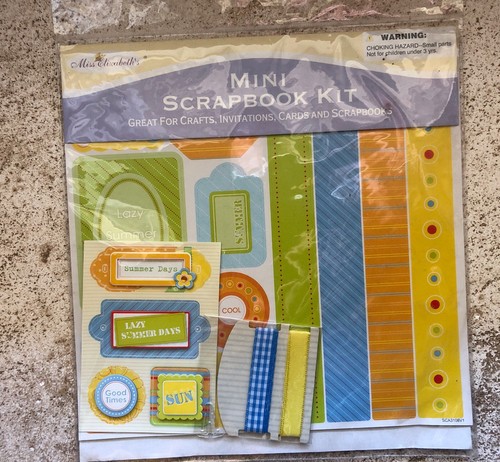 Mini Scrapbook Kit Lot 2 (4 Sheets 8 x 8 Sticker Sheet Raised Stickers Ribbon) - Picture 4 of 6
