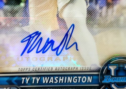 Ty Ty Washington Auto 2022 Bowman 1st Chrome Prospect Wildcat Rockets Basketball - Picture 4 of 12