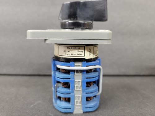 KrausNaimer C11 A048 Ammeter Switch Heavy duty 12amp 600VAC 3position switch - Picture 4 of 6