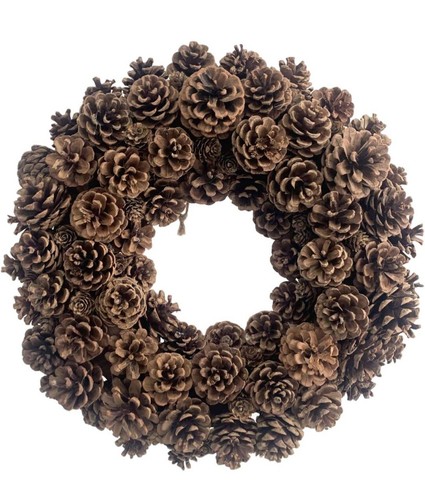 18 Zoll Herbst Türkranz Natur Tannenzapfenkranz - Fenster Saisonkranz - Bild 1 von 3