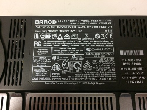 Barco ClickShare CS-100 kabelloses Präsentationssystem für Besprechungsraum (nur Konsole) - Bild 3 von 3