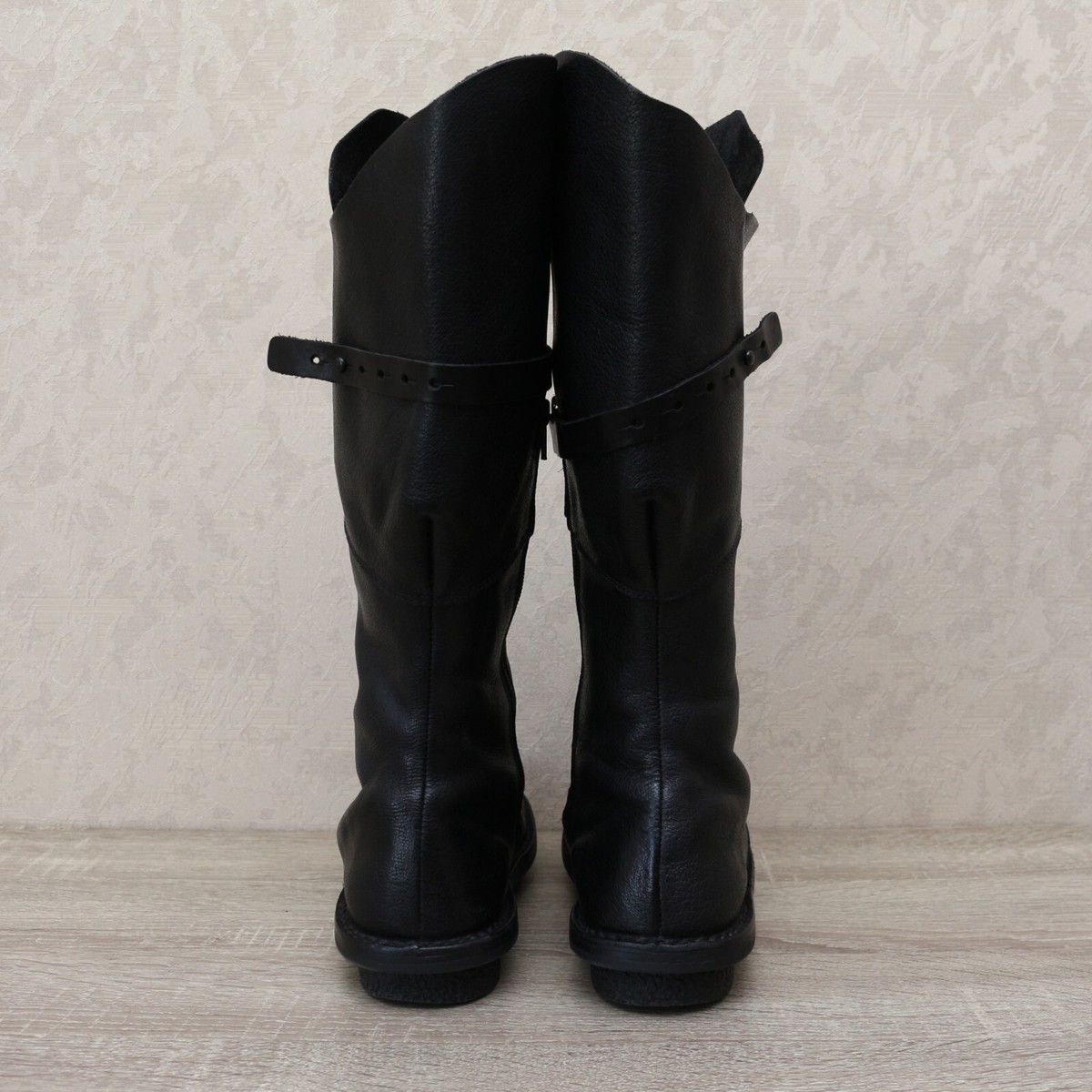 Trippen Warrior Women's Black Leather Zipper High Boots EU39