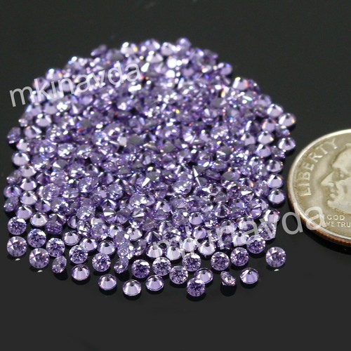 Lote al por mayor de 50 piezas 0,90 mm redondo corte brillante VVS1 elegante diamante color púrpura - Imagen 7 de 7