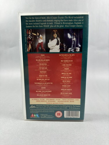 Alice Cooper Trashes the World VHS Rock Concert Video Tape Collectors Time RARE - Picture 2 of 3