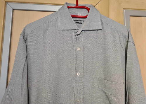 Van Laack Hemd ,KW 40 (M), Langarm, grau gemustert Y - Bild 2 von 3