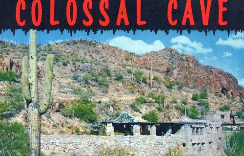 Entrada a la famosa cueva colosal - Tucson, Arizona - RPPC sin publicar - Imagen 2 de 3