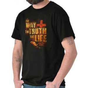 Jesus-Way-Truth-Life-Christian-Religious-Short-Sleeve-T-Shirt-Tees-Tshirts