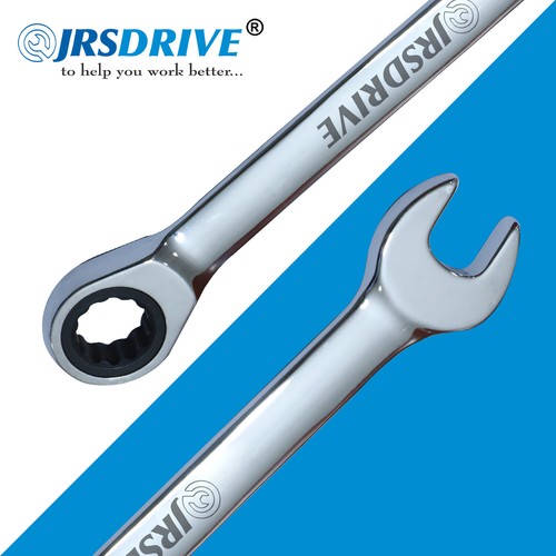 JRSDRIVE 2 piezas llave de combinación de trinquete métrica 9 mm CRV 12 puntos acabado de espejo - Imagen 3 de 5