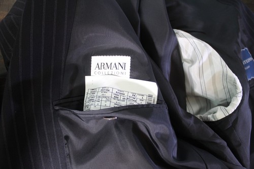 Armani Collezioni Italy Men's Suit Darkest Blue 44L Jacket 38/30 Pants 2-Piece - Picture 13 of 13