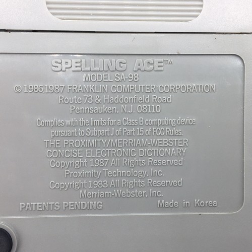 Vintage Franklin Computer Spelling Ace Model SA-98, 1987 - Picture 7 of 7