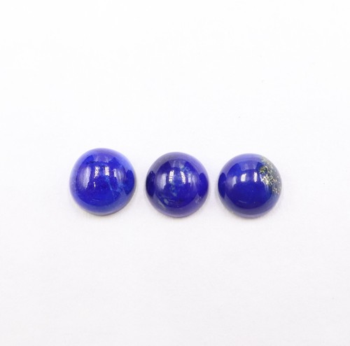 Natural Lapis Lazuli Lot 3.55 Ct 6.5x6.5 mm Round Shape Cabochon Lapis Gemstone - Picture 2 of 4