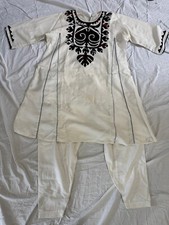 Mens 2-Piece Indian/Pakistani Kurta Set in White Size 36/38