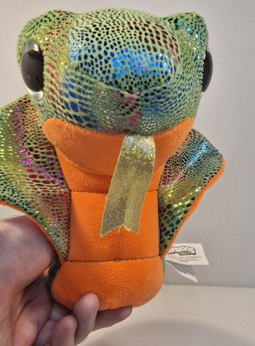 Bensons Neon Orange Glitter Snake Plush 29cm Green Eyes Cuddly Soft Toy - Bild 8 von 8
