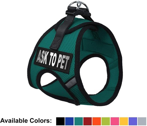 Soft Mesh Dog Harness No Pull Step In Vest Small Medium Large w Ask To Pet Patch - Picture 17 of 18