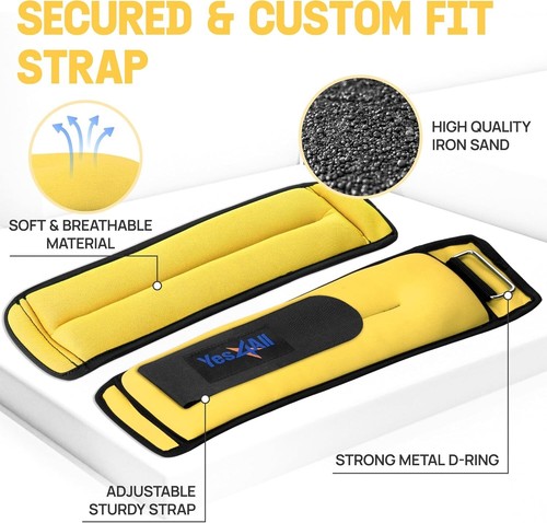 Secure Fit Wrist & Ankle Weights - 8 lbs Adjustable Neoprene for Workouts - Picture 4 of 10
