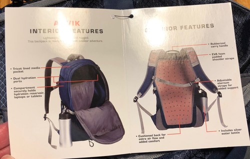 Ozark Trail Anvik2 24L Hiking Backpack with Water Bottle Navy Blue With Gray NWT - Picture 2 of 12