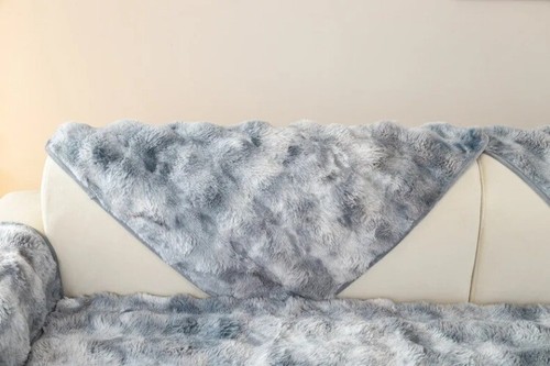 Winter Sofabezug Wohnzimmer weich warm Hase Plüsch Sofa Handtuch Matte L Form - Bild 21 von 28
