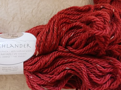 Alpaca w a Twist Highlander Yarn 2 Sks Ochre Burnt Orange Alpaca Wool Aran Tweed - Picture 5 of 11