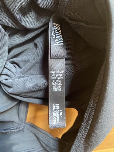 VICTORIAS SECRET SPORTS BRA Size L Large BLACK CRISS CROSS Victoria SPORT - Imagen 3 de 3