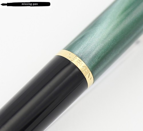 Older New Style Pelikan K200 Push Ballpoint Pen in Green-Marble (1998 - 2014) - Picture 7 of 8