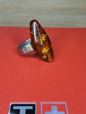 NATURAL OLD ANTIQUE EGG YOLK BALTIC AMBER RING 6g