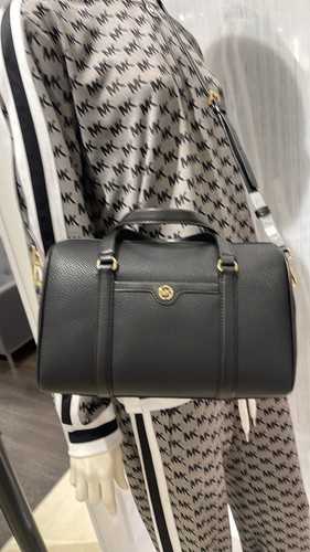 MICHAEL KORS JST TRAVEL MEDIUM DUFFLE SATCHEL SHOULDER CROSSBODY BAG MK BLACK - Picture 19 of 24