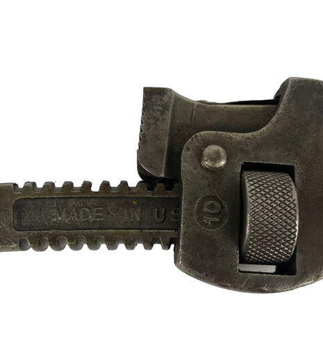 Vintage Stillson Pattern Adjustable Pipe Monkey Wrench 10" USA Wood Handle Clean - Picture 7 of 7