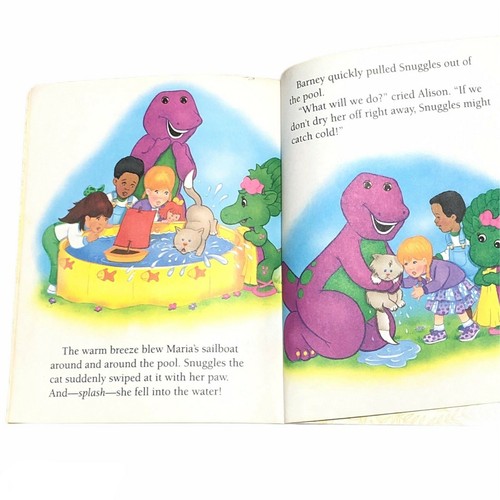 Little Golden Book Vintage 1996 Barney Sharing is Caring Childrens Hardcover Kid - Picture 1 of 4