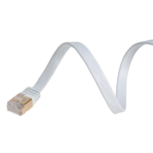 10FT CAT7 CAT 7 Flat Cable Shielded U/FTP LAN RJ45 Internet Router Patch White - Picture 3 of 4