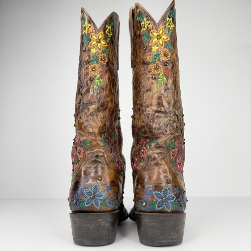 BOTAS ANTIGUAS GRINGO💐 "SOZEY" FLORALES SWAROVSKI TACHONADAS LATÓN SUAVE✨| MUJER 6.5B🌵 - Imagen 9 de 18