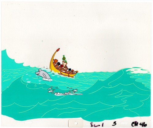 LIBBYLAND TV DINNER commercial " Pirate Picnic " 2 Animation Cels+Drawing 1970's - Picture 2 of 3
