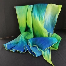 Ladies Scarf Shaw Swim Cover Wrap Blues Greens Sheer USA La Palapa B5-684