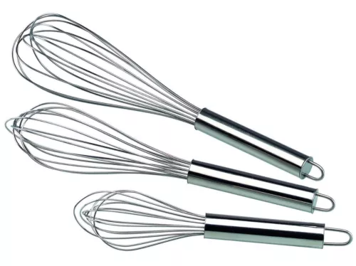 Set of 3 STAINLESS STEEL BALLOON WIRE WHISK SET WHIP MIX STIR BEAT 8/10/12 inch