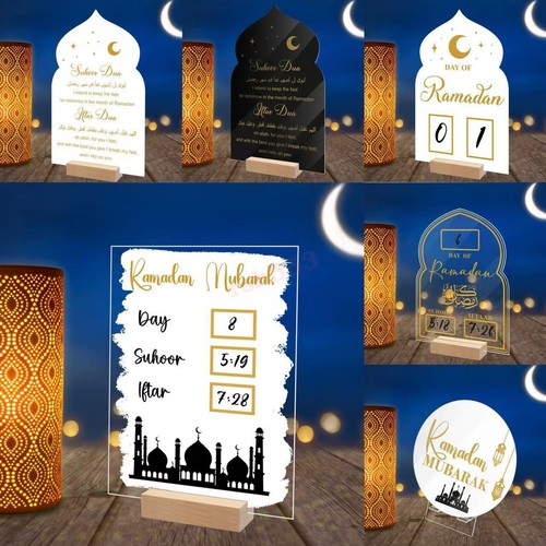 2025 Hot New Reusable Acrylic Ramadan Calendar Board Base Table Home Ornaments - Picture 5 of 35