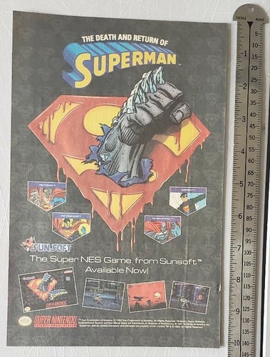 The Death And Return Of Superman Super Nintendo Rare Advertisement - Picture 2 of 2