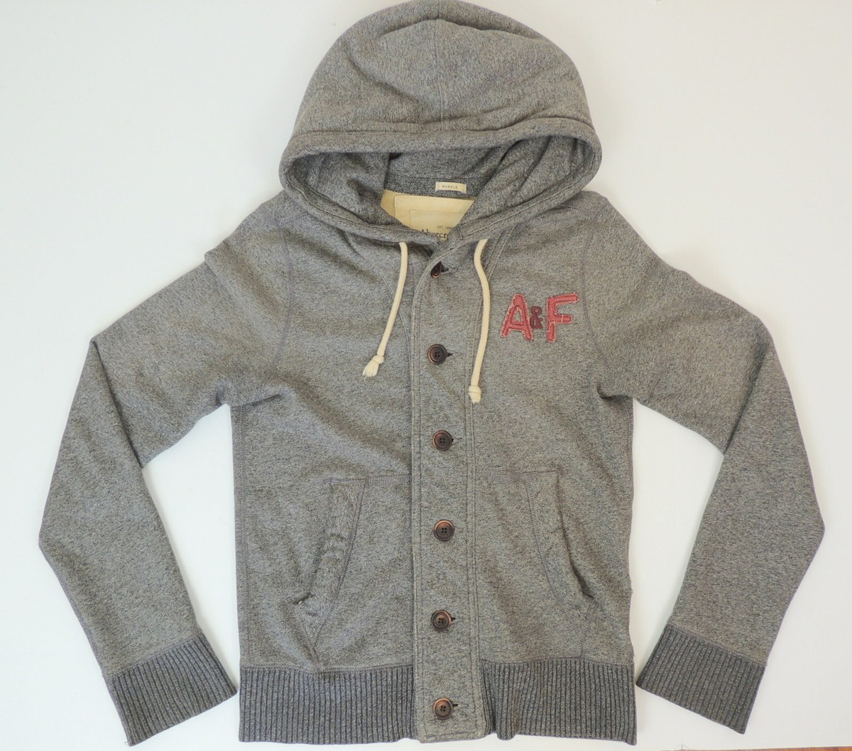 Abercrombie & Fitch Muscle M Hoodie Sweatshirt Button Down