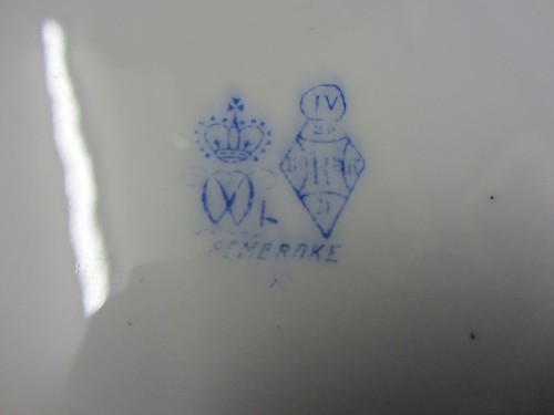 ~RARE~ Antique Derby PEMBROKE Blue Transferware Oval Platter c1885 - 第 3/3 張圖片
