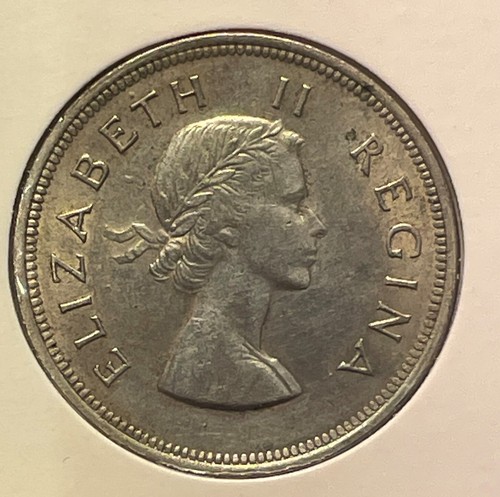 South Africa 2,5 shillings 1955 Elizabeth II KM#51 .500Ag Silver aVF+ B608 - Picture 3 of 8
