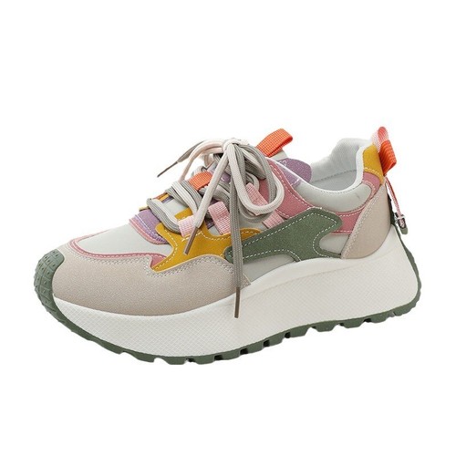 Trendy Coole Damen Plateau Sneaker Schnürer Farblich Passende Freizeitschuhe Neu - Bild 4 von 16
