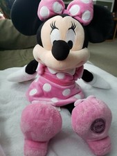 Minnie Mouse Large Soft Toy Plush Disney Store Exclusive Pink Stuffed Approx 14"